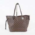 Louis Vuitton N51105 Damier Ebene Neverfull MM Tote Bag Brown Used 07E064730027