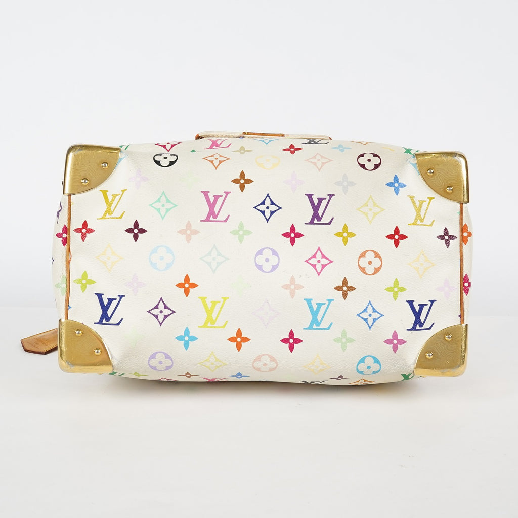 Louis Vuitton Speedy 30 M92642 Monogram Multicolore White Bag Used 08E107150008