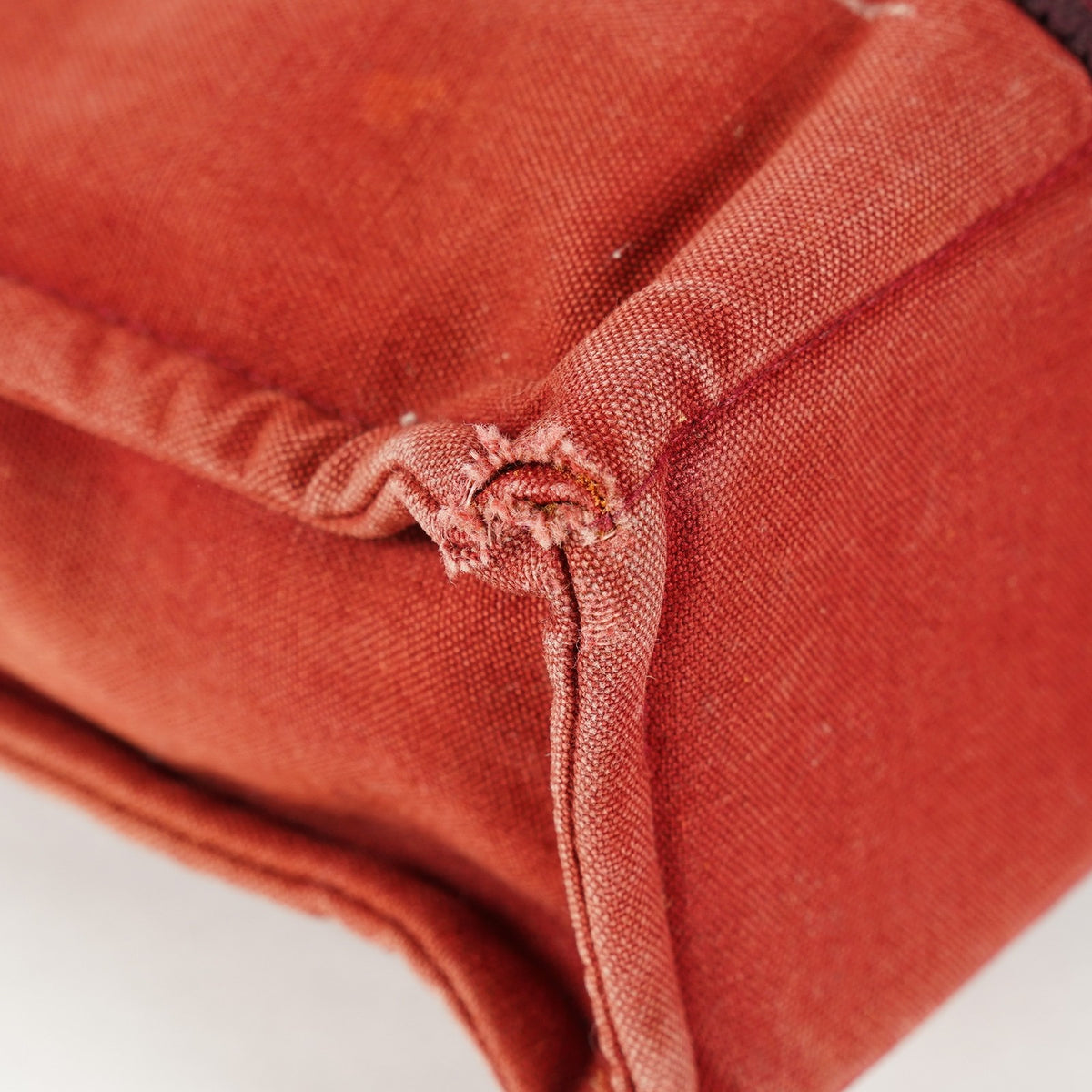 Hermes Fourre-Tout TPM Red Canvas Tote Bag Used Vintage Auth 09E06385011
