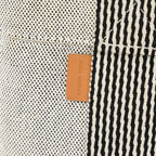 HERMES Fourre Tout PM Canvas Tote Hand Bag Gray Black Stripe 08E23825010