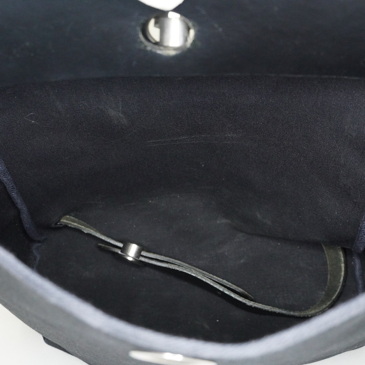 Hermes Herbag Ado Backpack 30cm Black Canvas Leather Used Auth 09E125940011