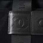 CHANEL Sports Line Boston Bag 40cm Black Canvas Used Vintage Duffle 07E186930027