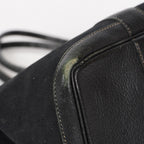 Hermes Garden Party 30 TPM Handbag Tote Leather Canvas Black 05E024290016
