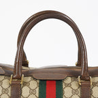 Gucci Vintage GG Supreme Sherry Line Mini Boston Bag Beige Leather 07E052640017