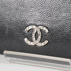 Vintage CHANEL Leather Black Bifold Wallet Classic Purse 05E412310016