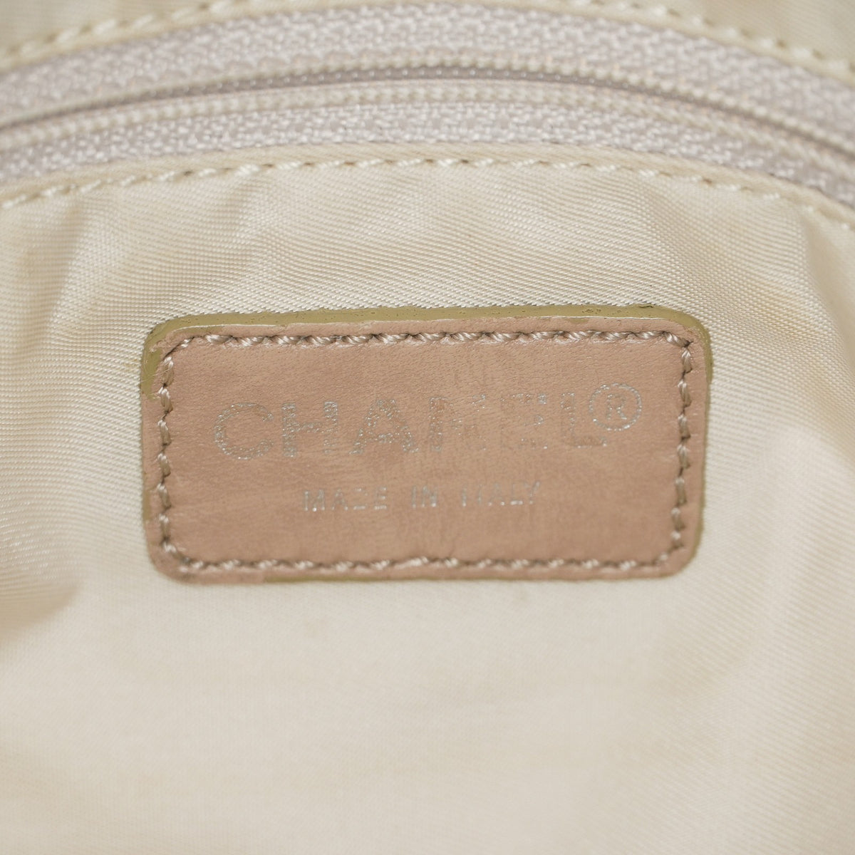 Chanel Travel Line Tote Bag Beige Nylon Leather Used Handbag 09M351246308