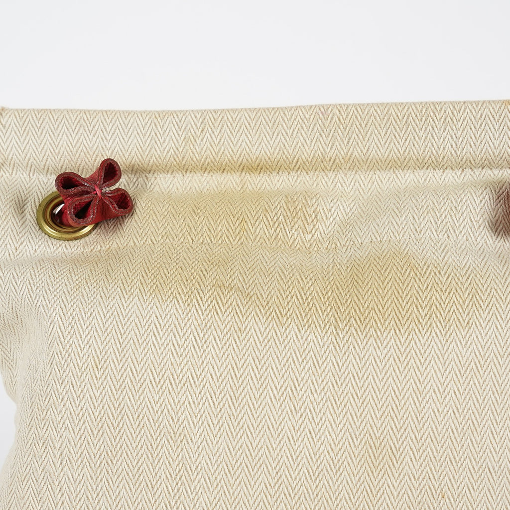 Hermes Aline Mini Beige Canvas Red Leather Shoulder Bag Used 08E082090008
