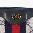 GUCCI Vintage Sherry Line GG Canvas Mini Boston Bag Navy Web 08E393190010