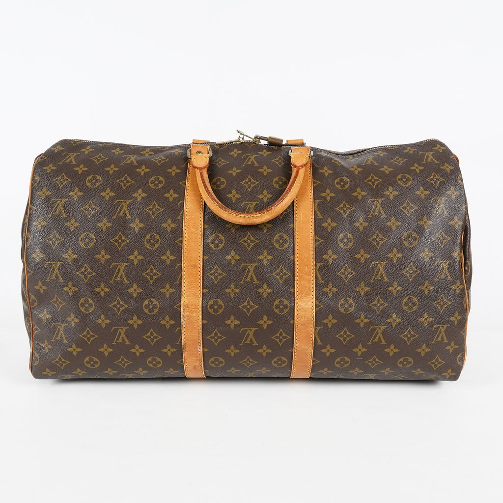 Louis Vuitton Keepall 55 Monogram Canvas Brown Duffle Bag M41424 08E073630002