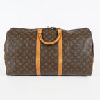Louis Vuitton Keepall 55 Monogram Canvas Brown Duffle Bag M41424 08E073630002