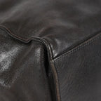 CHANEL Vintage CC Black Leather Drawstring Shoulder Bag 26cm Used 07E118580027