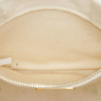 Prada Canapa Tote Bag 34cm White Canvas Shoulder Handbag Used 08E301870024