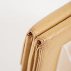 AUTHENTIC Chanel VINTAGE Beige Sevruga Compact Wallet 05E561045016