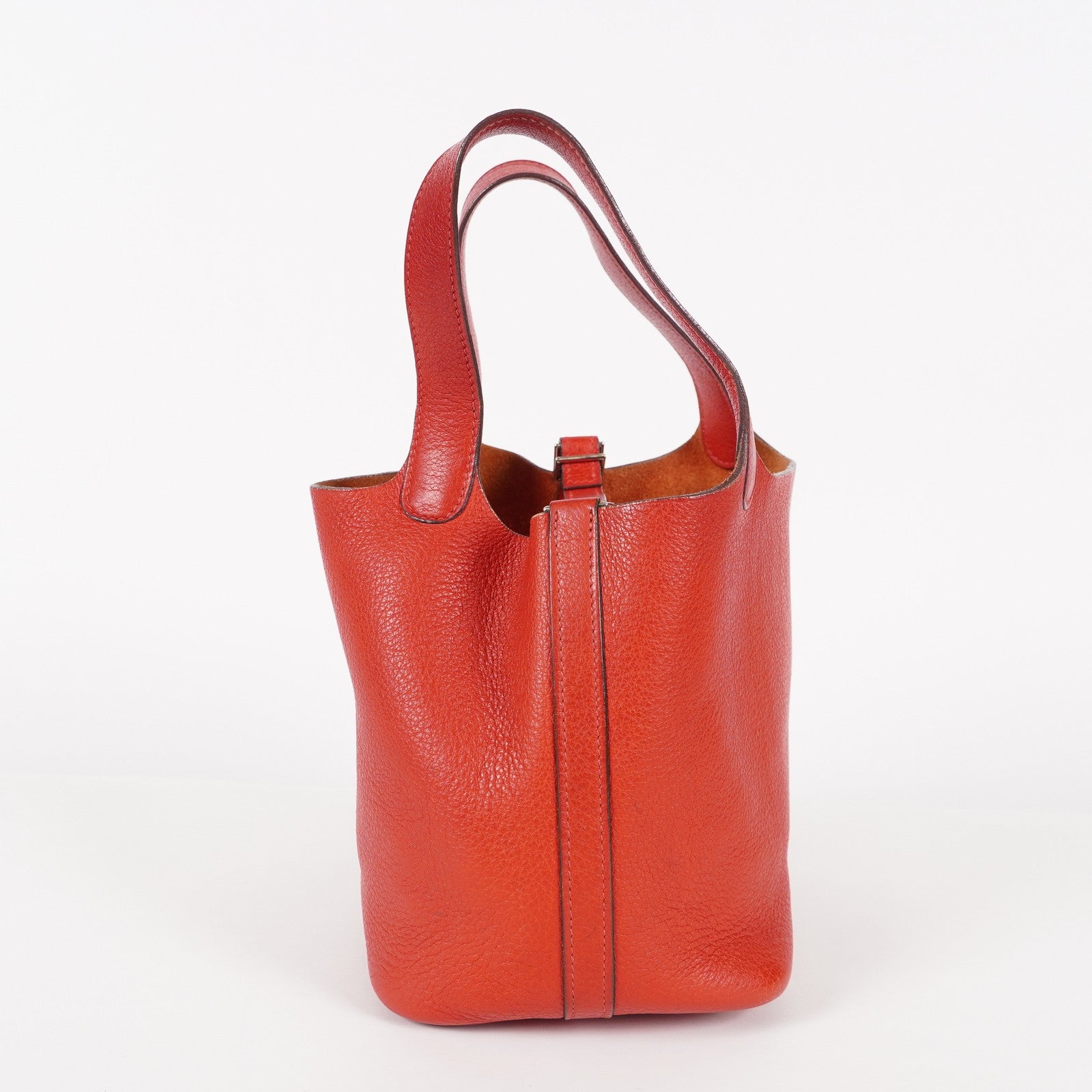 Hermes Picotin Lock PM Red ClemenceLeather Silver Hardware 05E3318150016