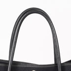 Authentic Hermes Garden Party MM Canvas Leather Tote Bag  black 02E036820003
