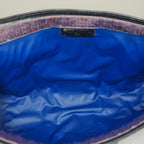 Gucci GG Supreme Clutch Bag 29cm Navy Canvas Leather Used Auth 09E20935010