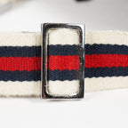 GUCCI GG Canvas Waist Belt Bag Beige Navy Sherry Web Vintage Used 08E162530010
