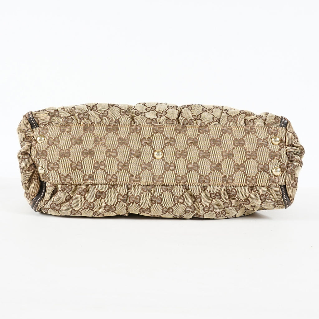 Gucci Abbey D-Ring Beige GG Canvas Leather Used Shoulder Tote Bag 09M314758608
