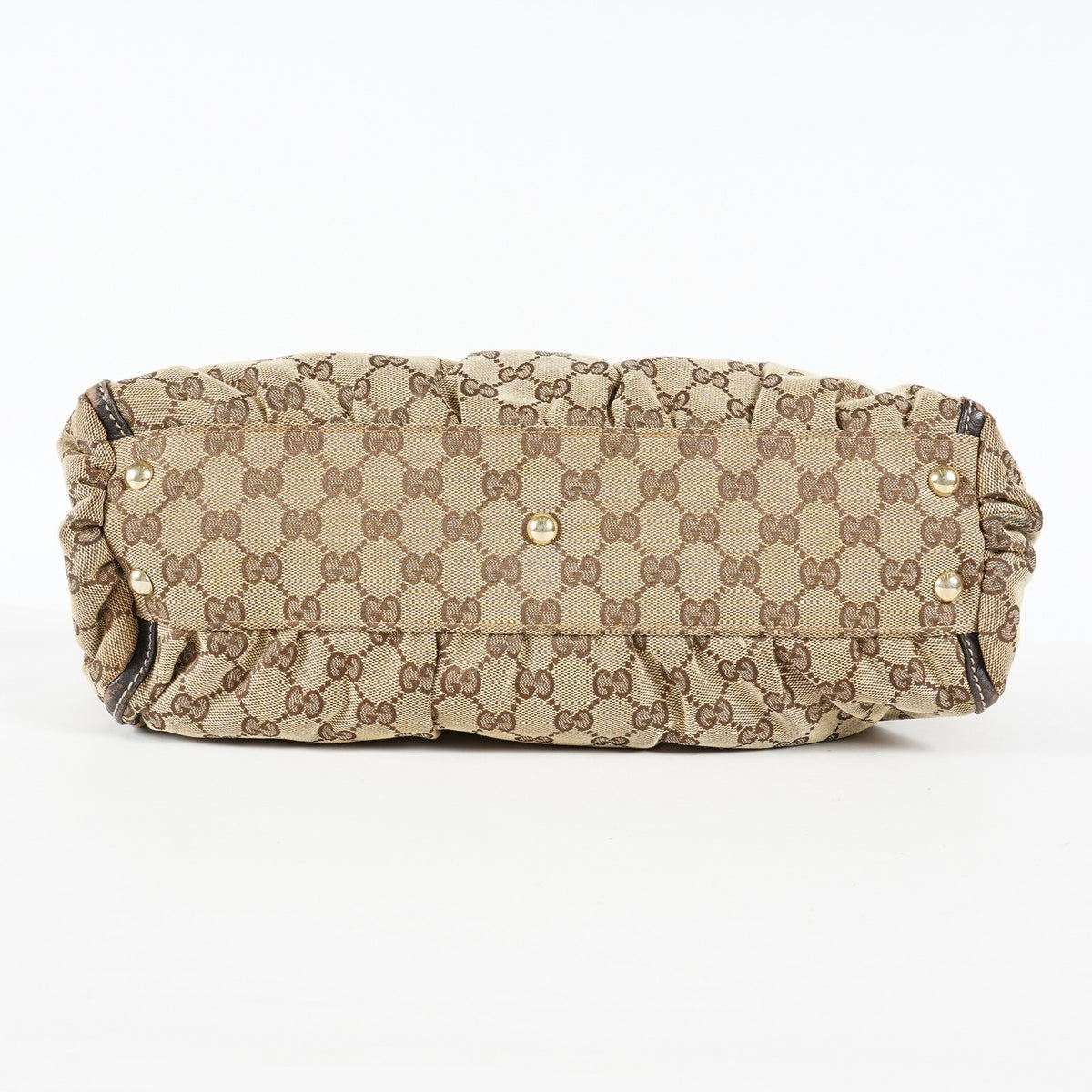 Gucci Abbey D-Ring Beige GG Canvas Leather Used Shoulder Tote Bag 09M314758608