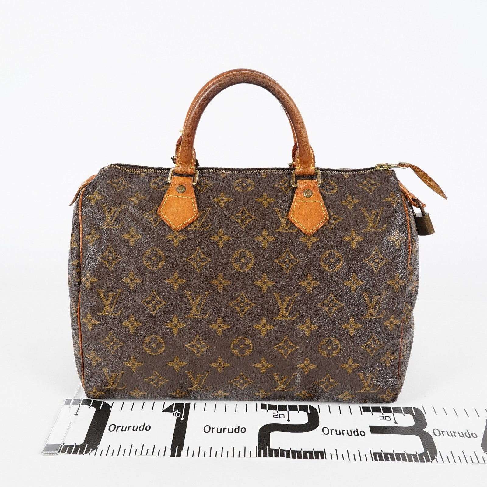 Louis Vuitton Monogram Speedy 30 Handbag Boston Bag M41526 Brown 07E045170010