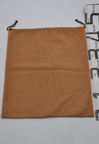 Hermes Dust Bag Storage Pouch Drawstring Tan Brown Logo Authentic 34x35