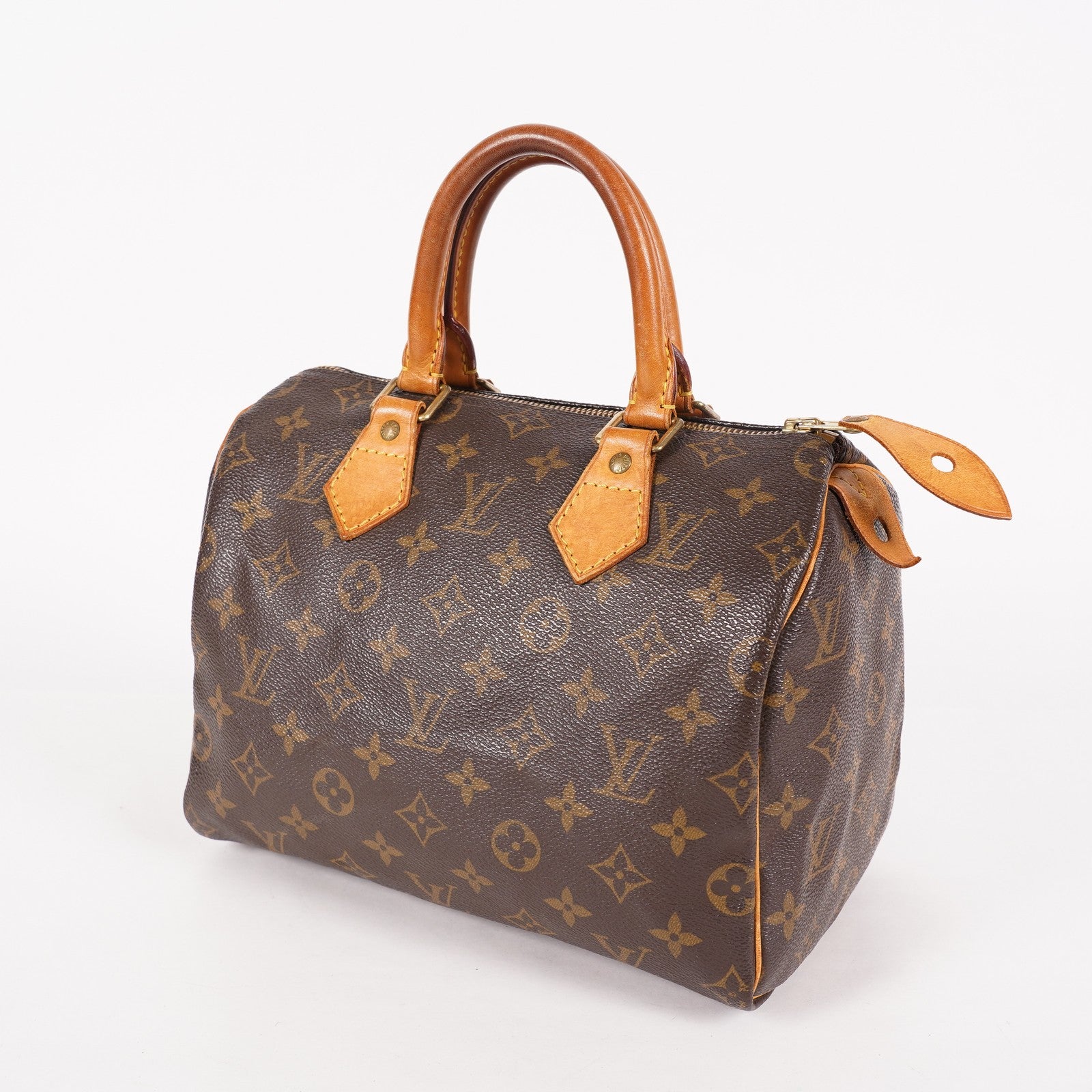 Louis Vuitton Speedy 25 M41528 Monogram Canvas Boston Handbag Brown 07A108008005