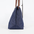 Longchamp Le Pliage Long Handle Tote Bag 33cm Navy Nylon Women Used 08E12825007