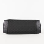 Gucci Black Nylon & Leather Tote Bag Purse With Zipper GG Monogram XY157