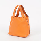 HERMES Picotin PM 18 Taurillon Clemence Orange Handbag Bag 05E0119250016