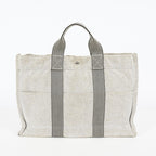Auth Hermes Fourre-Tout MM Gray Canvas Tote Hand Bag Vintage Used 07E27825005