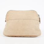 Hermes Bolide Pouch 21 Beige Canvas Leather Cosmetic Pouch Used 08E23495007