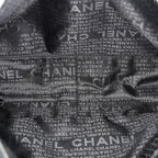 CHANEL Chocolate Bar Nylon Mini Boston Handbag Black Silver HW Used 07E314180008
