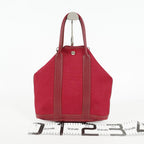 Hermes Garden File PM Red Leather Tote Shoulder Bag Used Auth 09E043410011