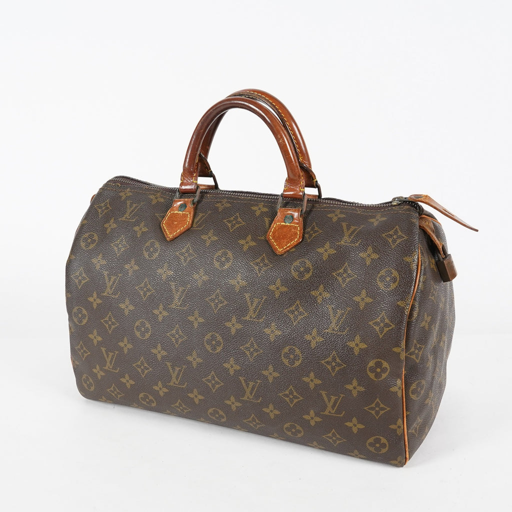Louis Vuitton Speedy 35 M41524 Monogram Canvas Hand Bag Brown Used 07E103850017