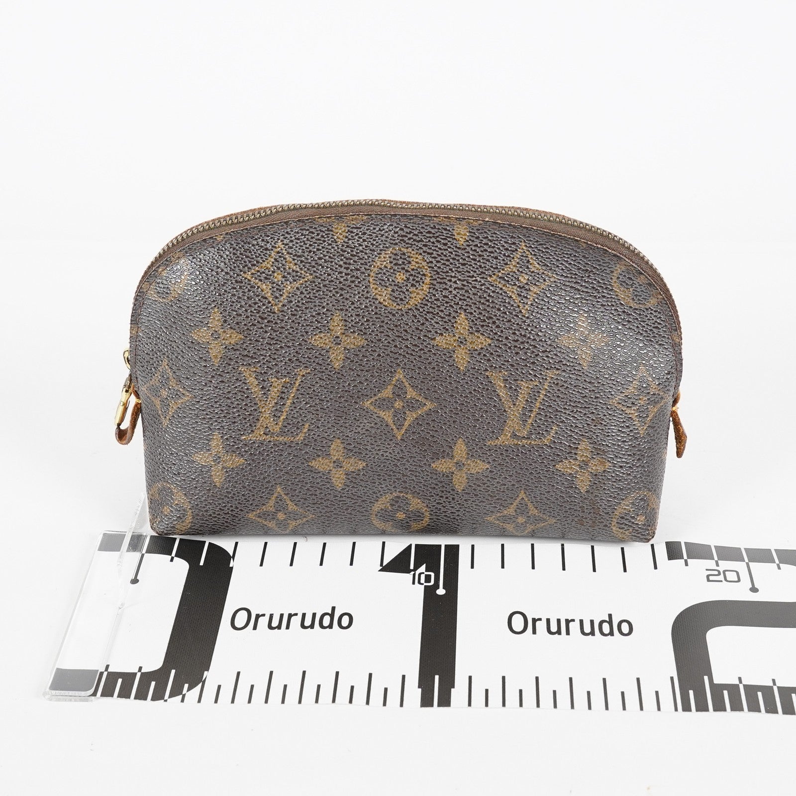Louis Vuitton M47515 Pochette Cosmetique Monogram Brown Canvas Used 08A07715003