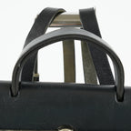 Hermes Herbag Ado Backpack 30cm Black Canvas Leather Used Auth 09E125940011