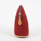 Hermes Bolide Pouch 18 Mini Brick Red Cotton Canvas Vintage Used 07E22715009