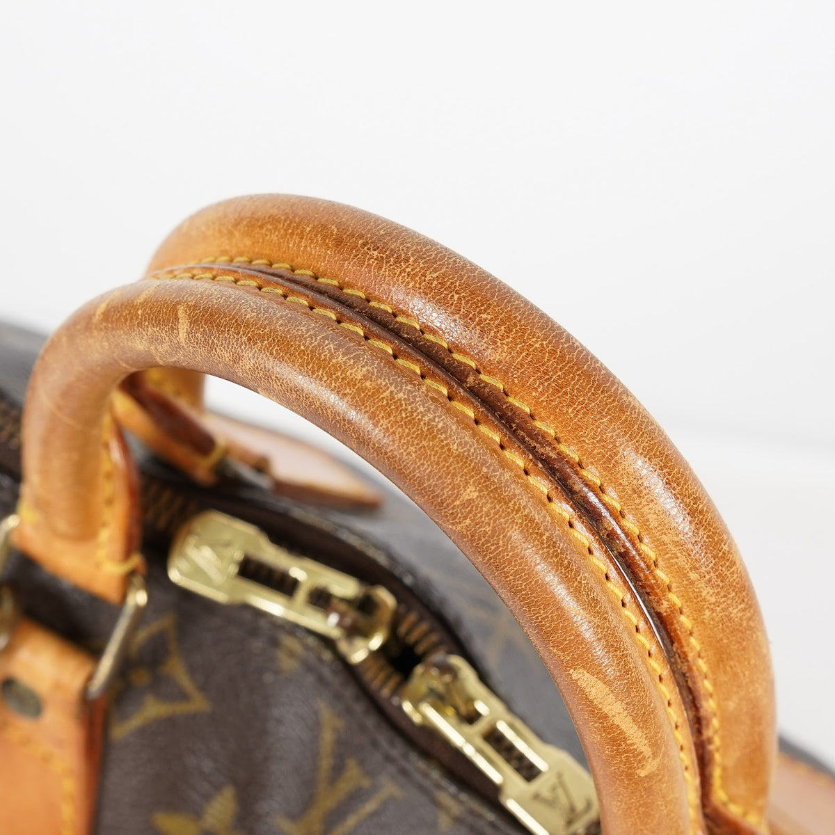 Louis Vuitton Alma PM Monogram Canvas Handbag M53151 Brown Vintage 08M032945817