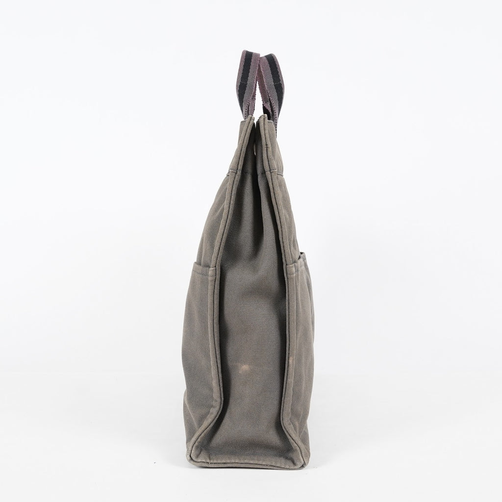 HERMES Fourre Tout GM Tote Bag Gray Canvas Handbag Unisex 08E34825010