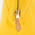 HERMES Bolide Pouch GM Yellow Canvas Leather Trim Zip Used Vintage 07A16495031