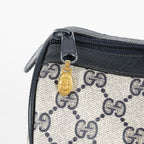 Gucci Vintage GG Supreme Sherry Web Mini Boston Bag Navy Leather 07E043410017