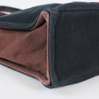 HERMÈS Paris Fourre Tout MM Black Red Cotton Canvas Tote Hand Bag 04A05825007