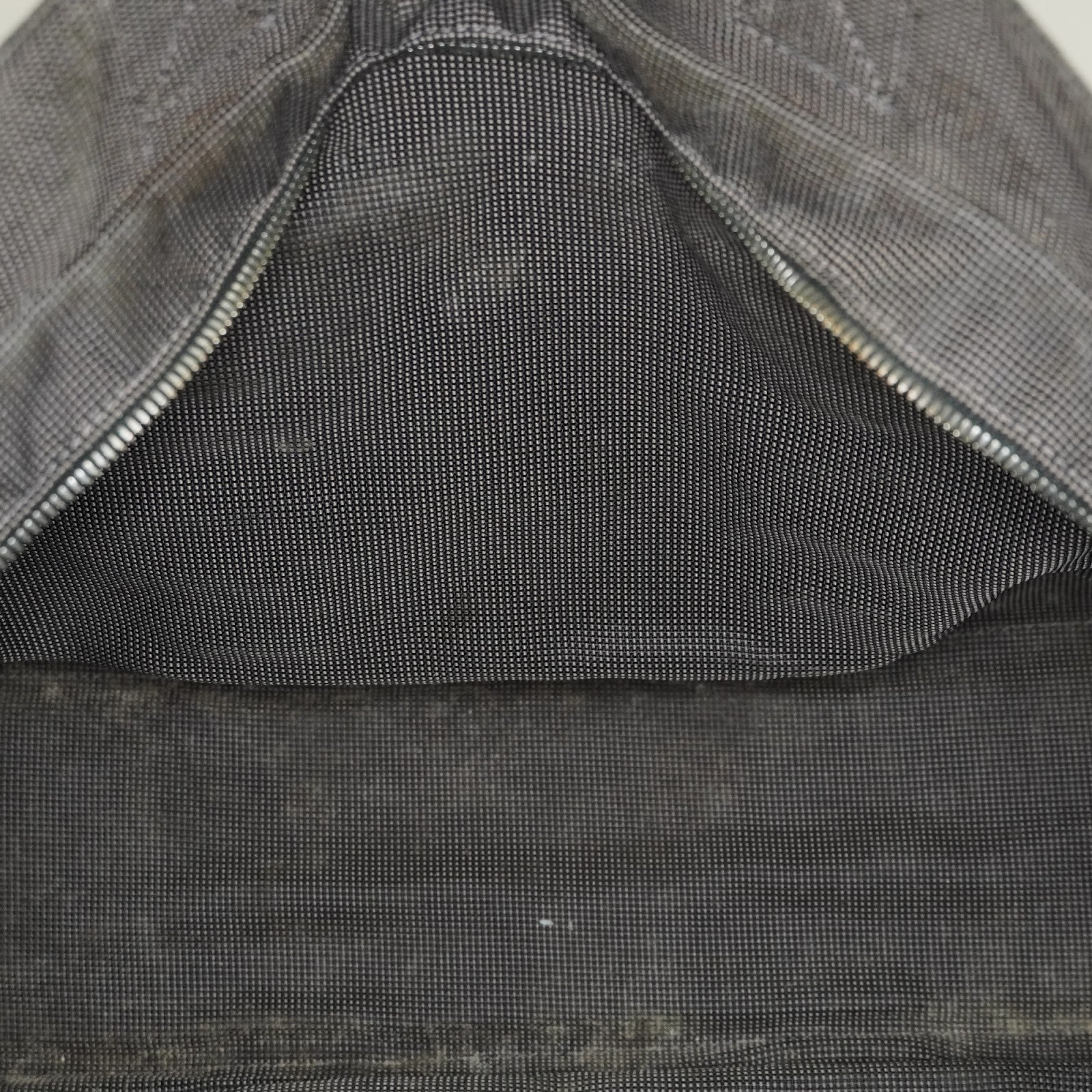 HERMES Herline Tote MM Gray H Pattern Canvas Handbag Authentic 08E35825010