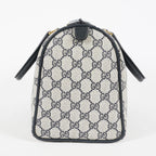Gucci Vintage GG Supreme Sherry Web Mini Boston Bag Navy Leather 07E043410017