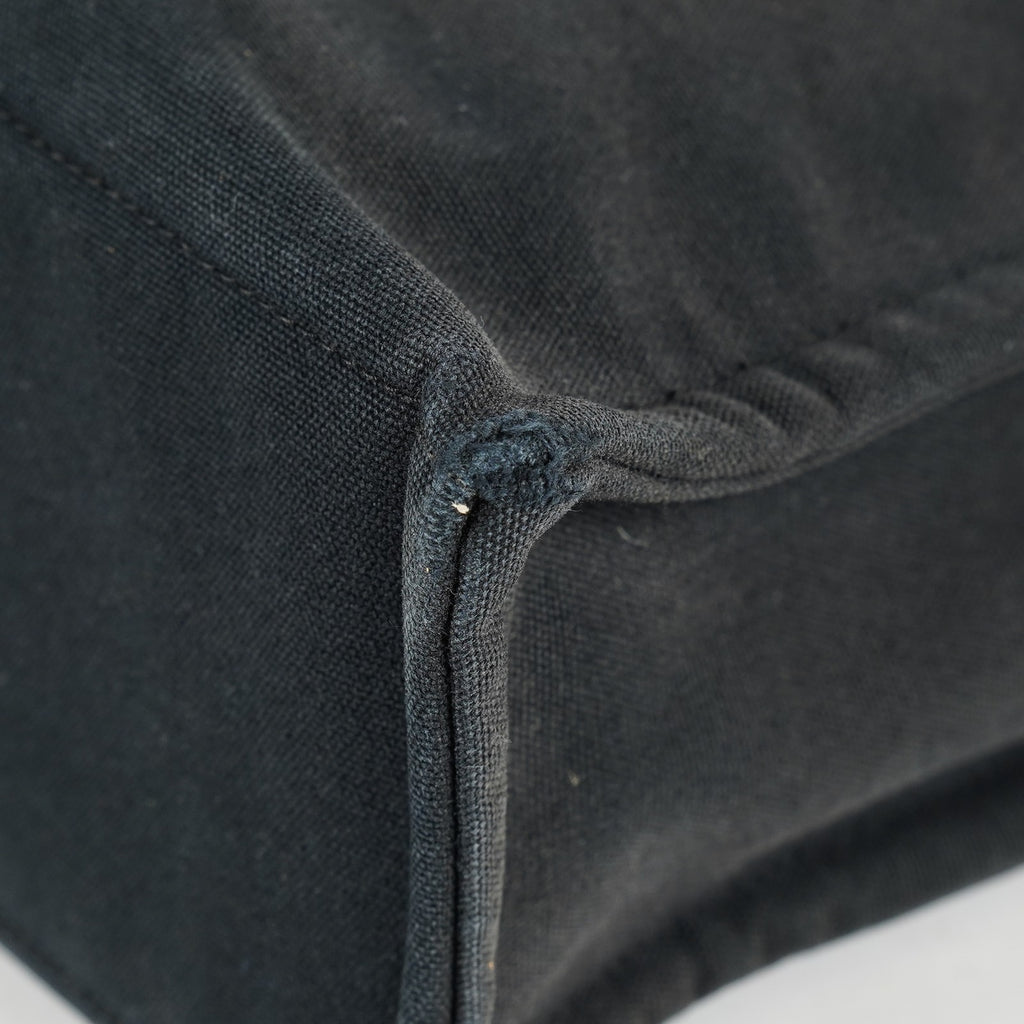 Hermes Fourre-Tout MM Black Canvas Used Tote Shoulder Bag 09M37793108