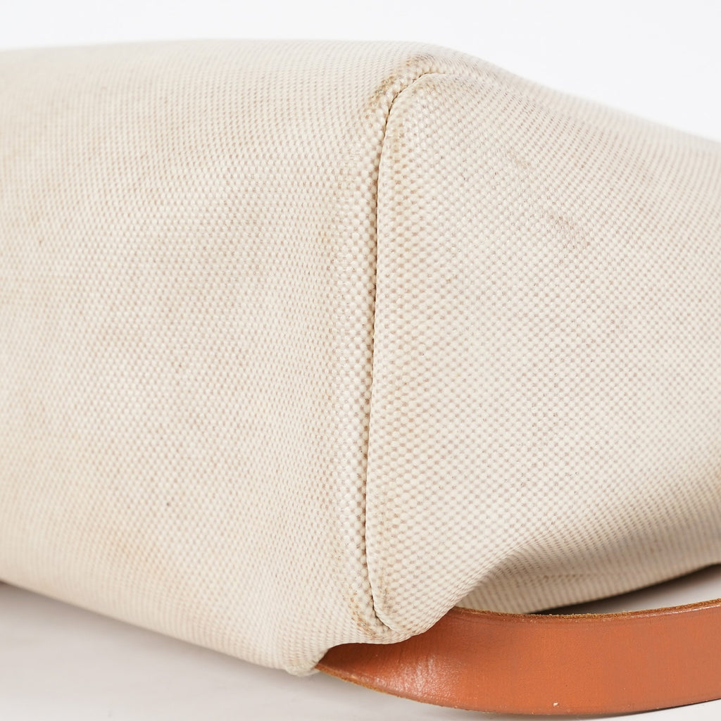Hermes Herbag Ado PM Used Beige Canvas Brown Leather 2WAY Backpack 07A325834431