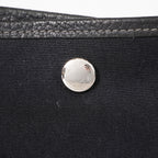 Authentic Hermes Garden Party MM Canvas Leather Tote Bag  black 02E036820003