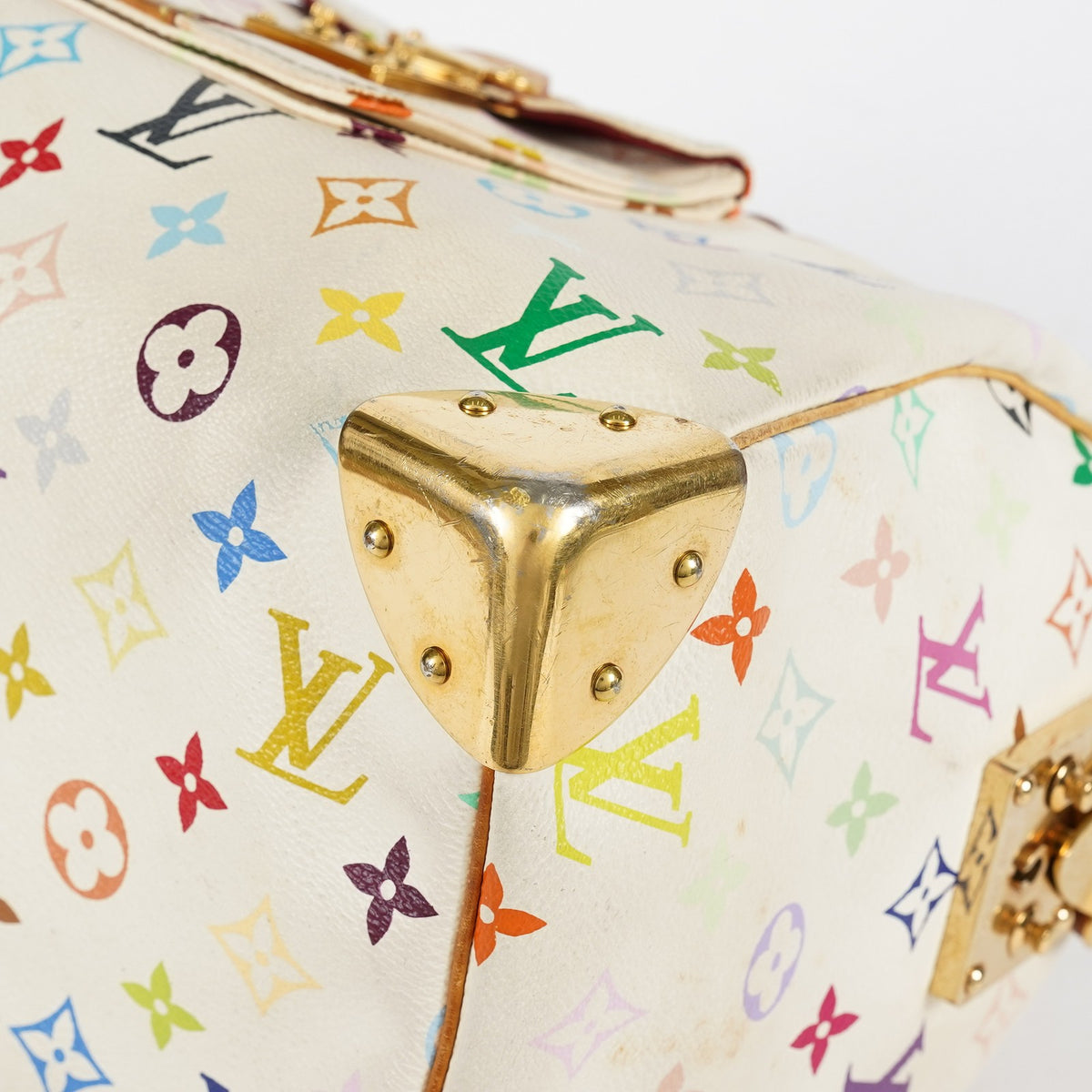 Louis Vuitton Speedy 30 M92642 Monogram Multicolore White Bag Used 08E107150008