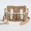 Authentic Coach Signature Mini Field Shoulder Bag Crossbody Canvas x Leather 77