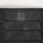 Louis Vuitton LV Long Wallet Portefeuille Brazza M63382 Black Epi Auth XY214